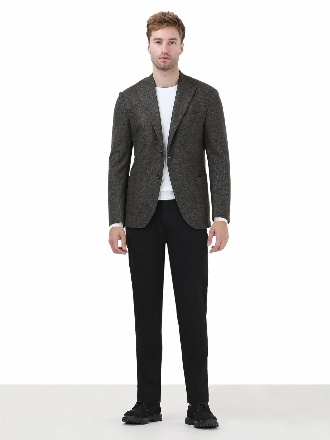 Khaki Printed Modern Fit Jacket - 2