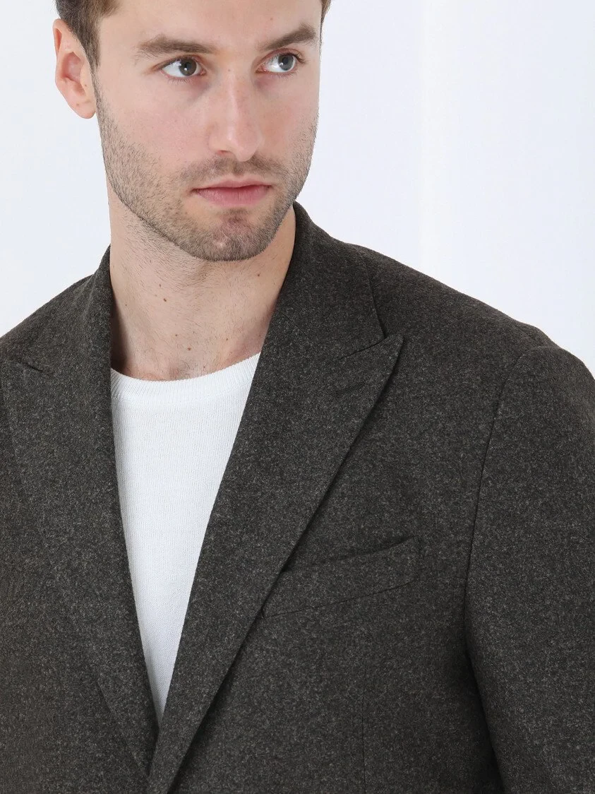 Khaki Printed Modern Fit Jacket - 4