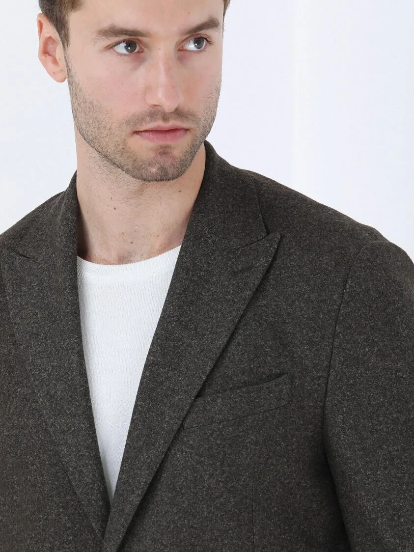 Khaki Printed Modern Fit Jacket - 4