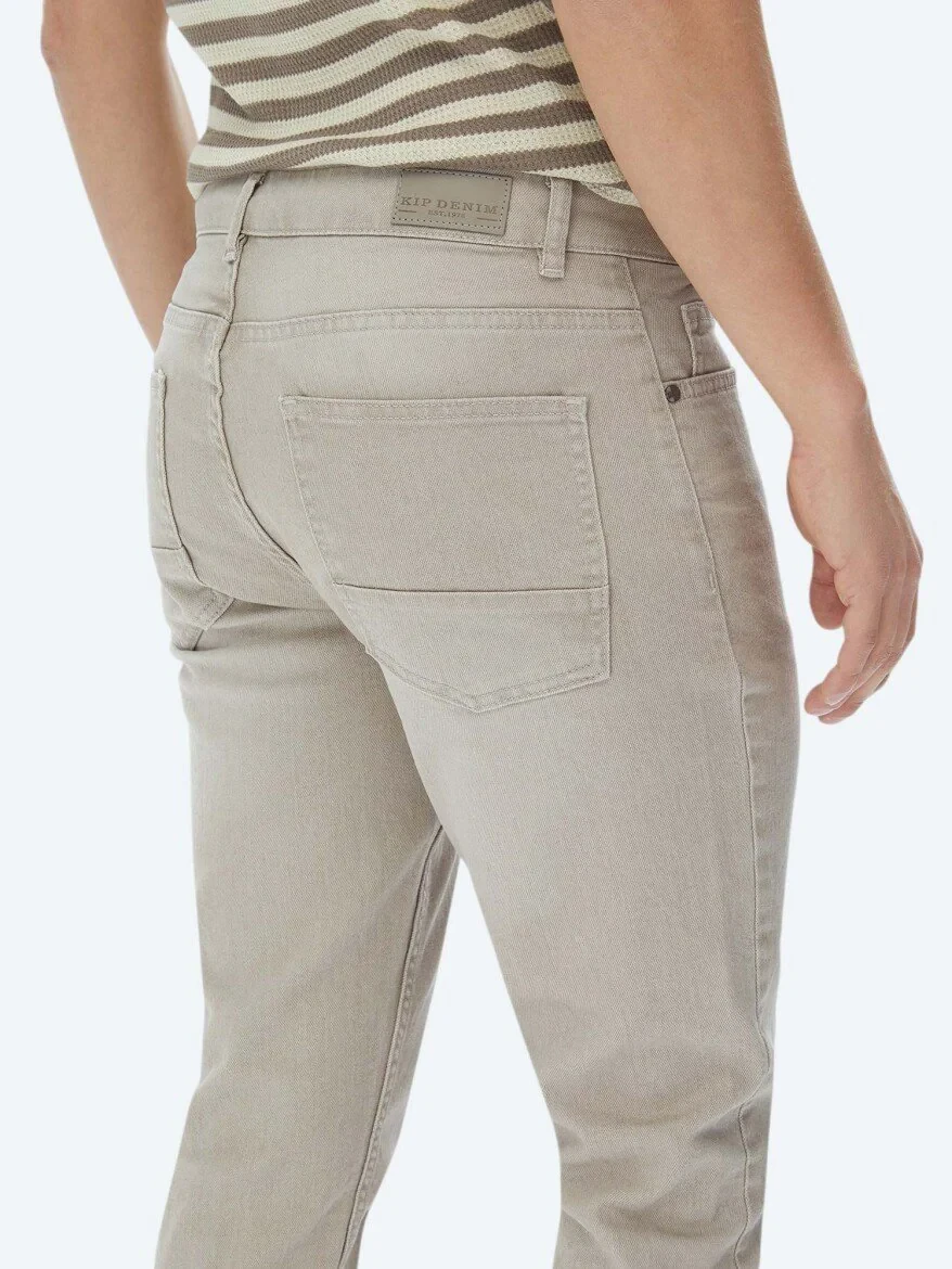 Khaki Slim Fit Denim Cotton Blended Trousers - 5