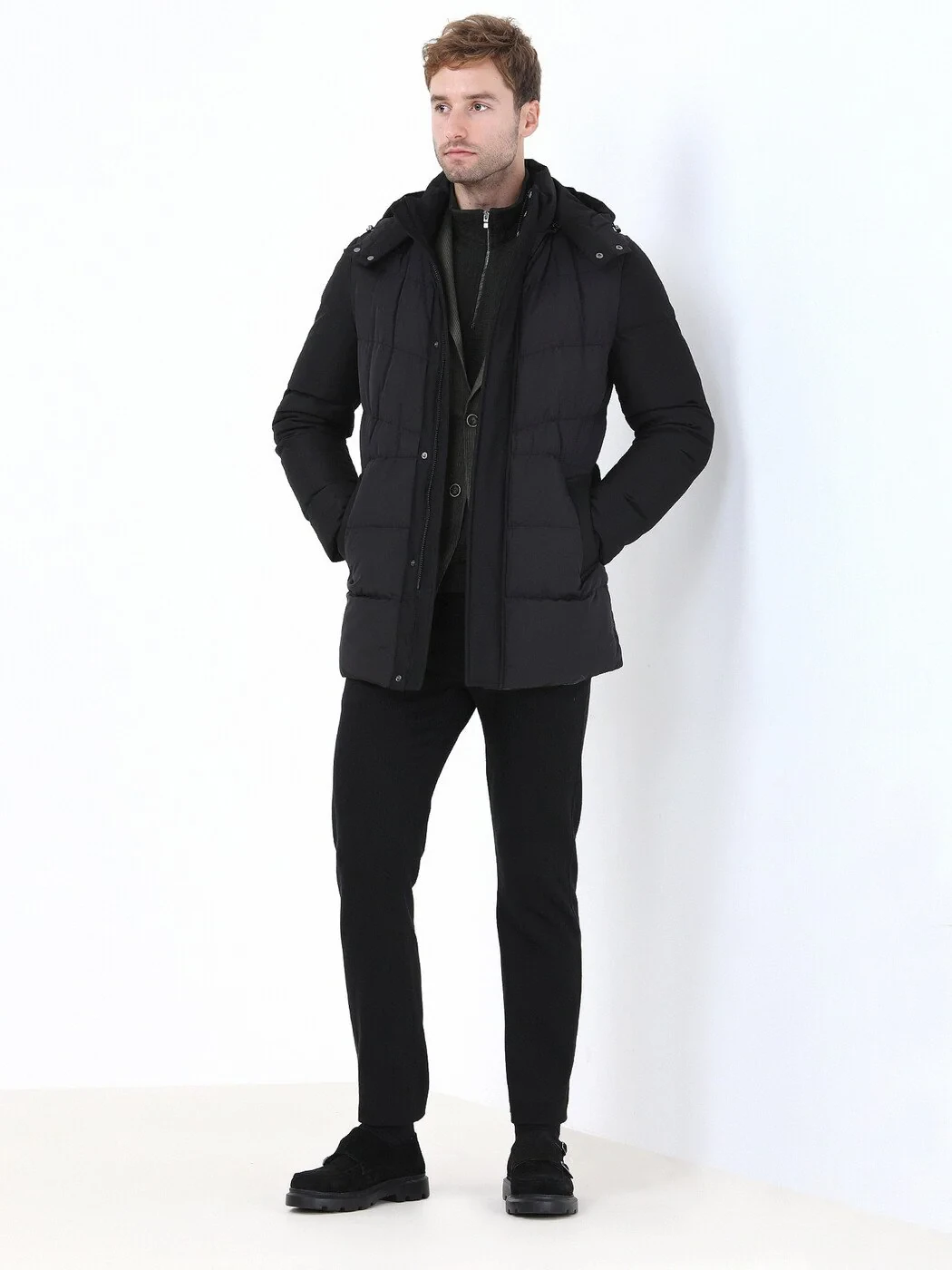 Khaki Striped Modern Fit Jacket - 5