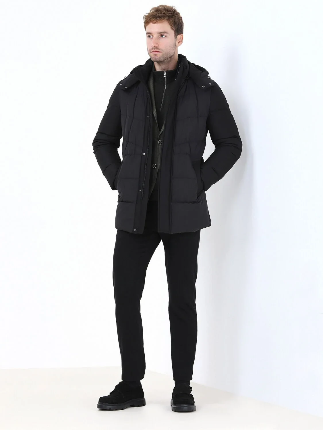 Khaki Striped Modern Fit Jacket - 5