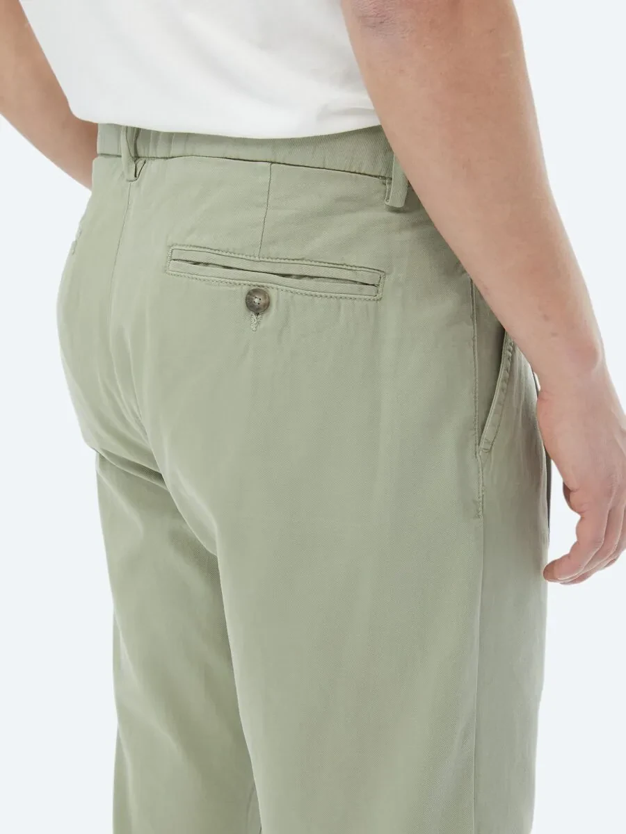 Khaki Weaving Carrot Fit Smart Casual 100% Cotton Trousers - 5