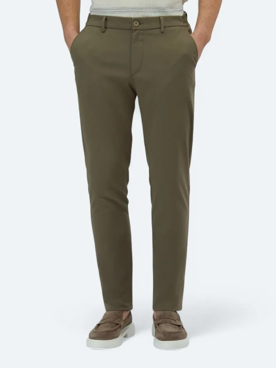 Khaki Weaving Casual Trousers - 2