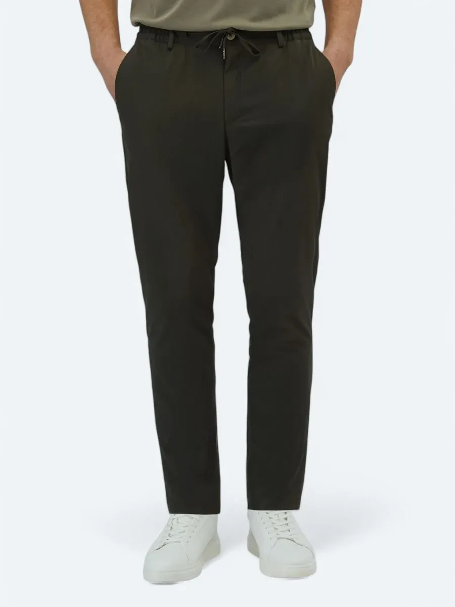 Khaki Weaving Casual Trousers - 2
