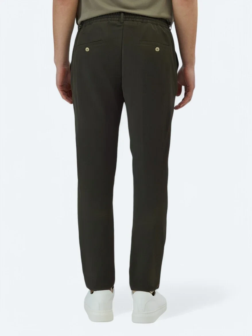 Khaki Weaving Casual Trousers 