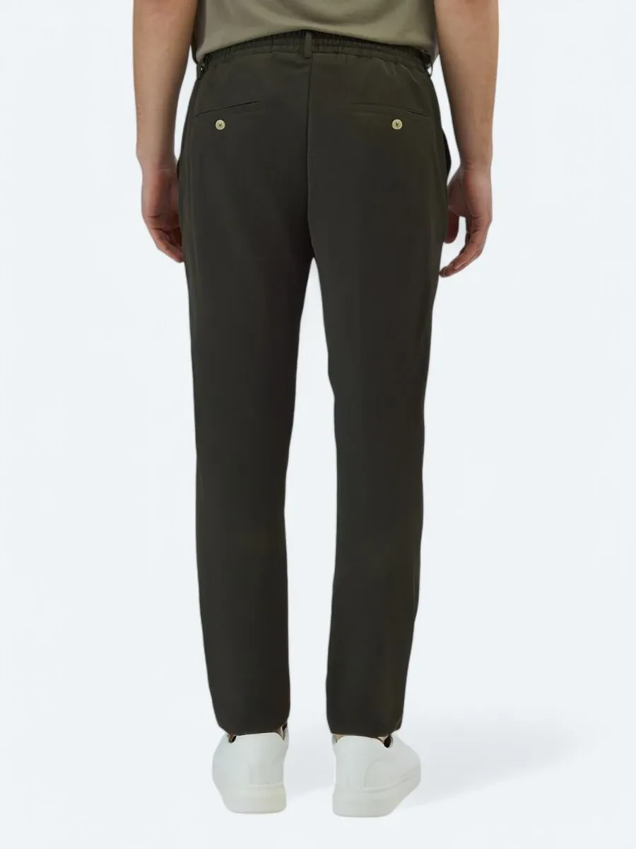 Khaki Weaving Casual Trousers - 4
