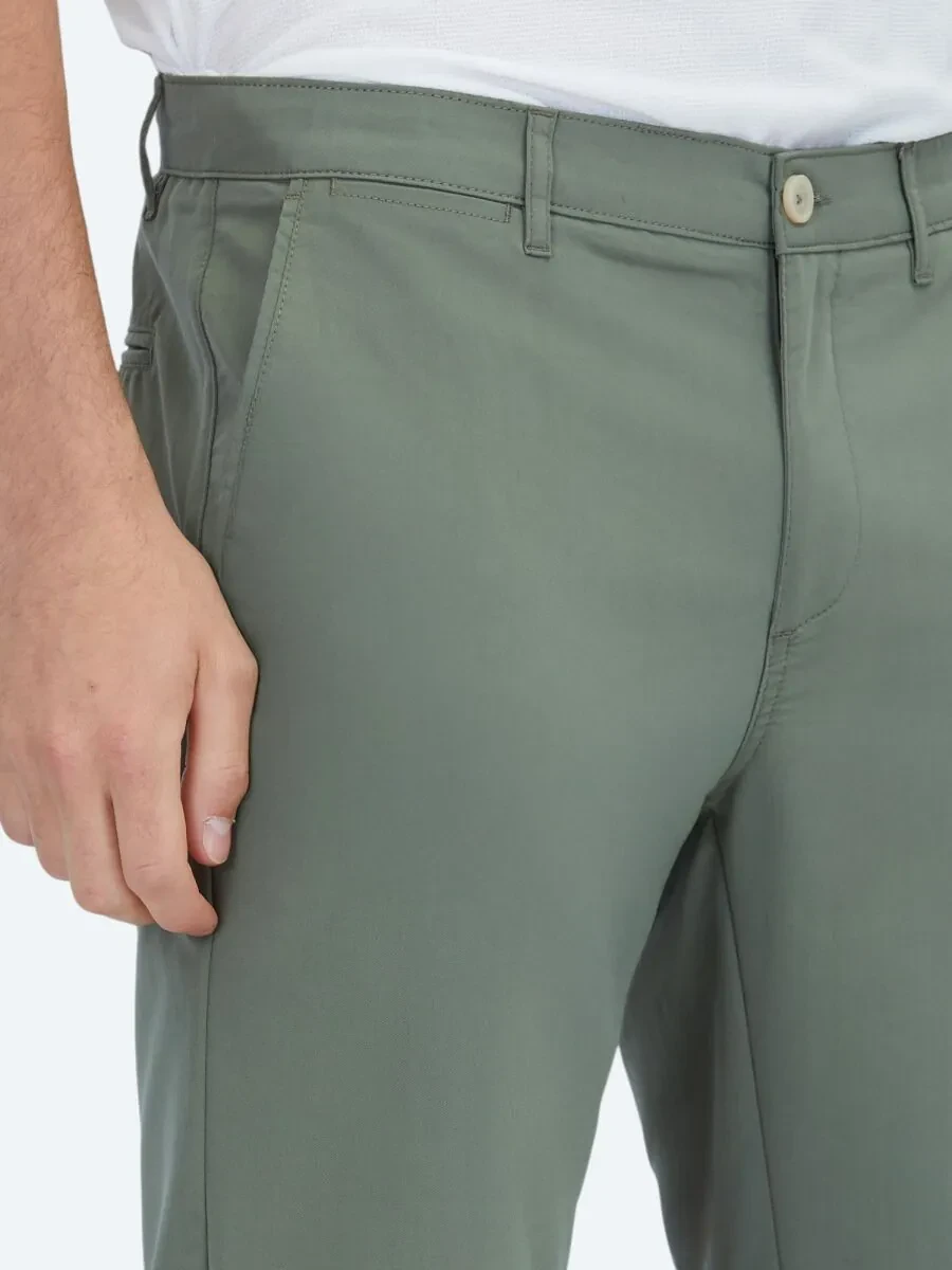Khaki Weaving Casual Trousers - 3