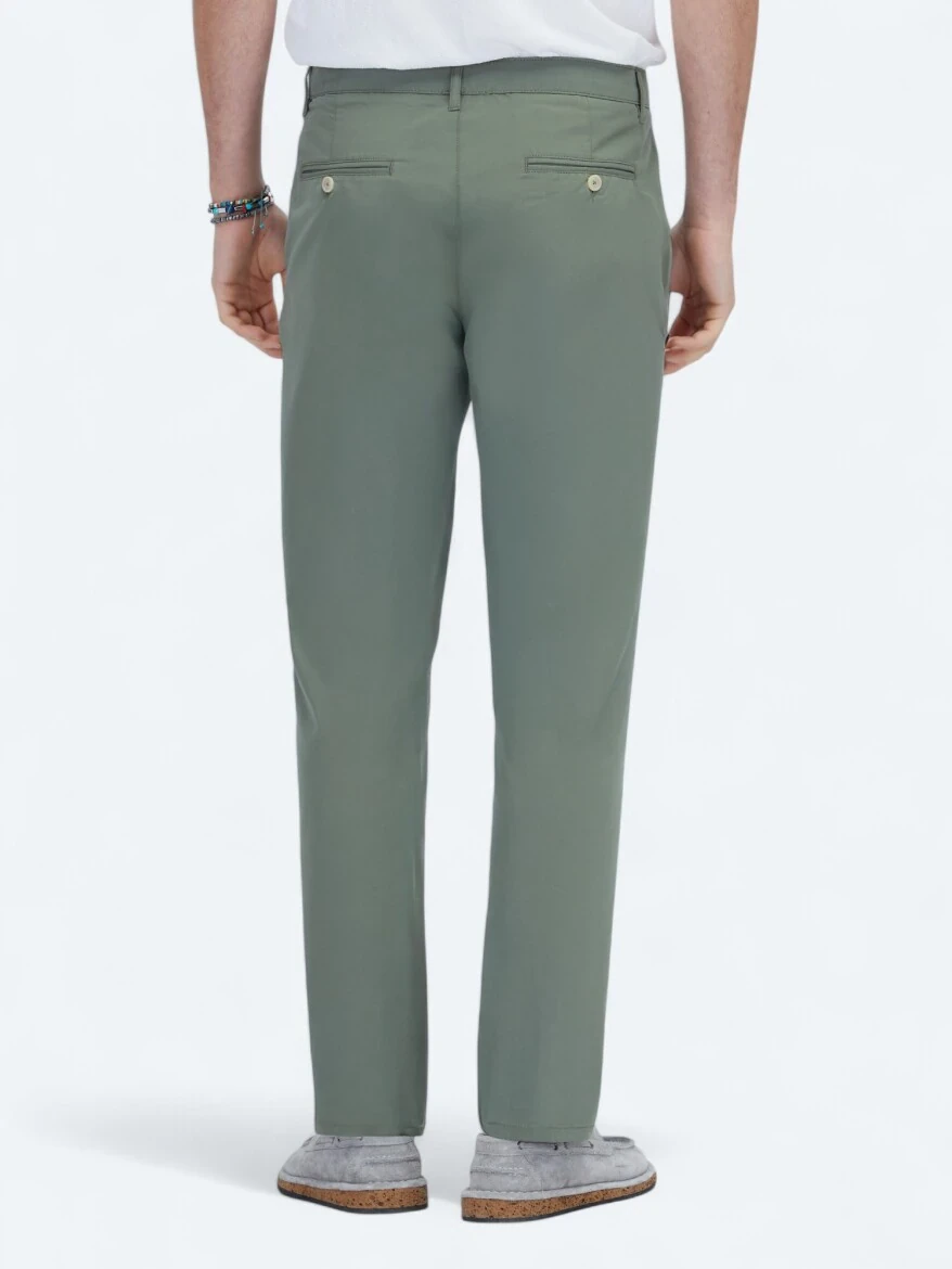 Khaki Weaving Casual Trousers 