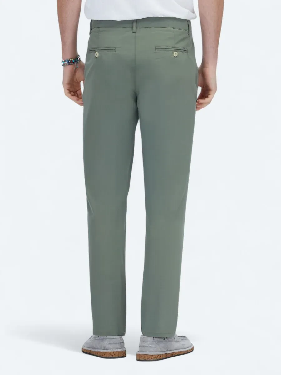 Khaki Weaving Casual Trousers - 4