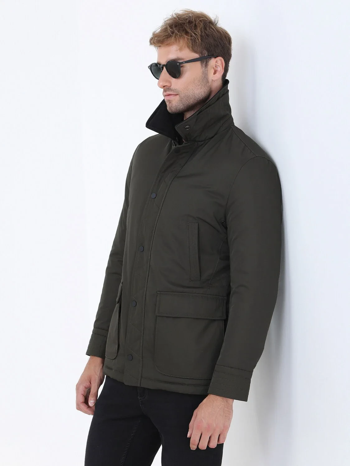 Khaki Weaving Coat - 3