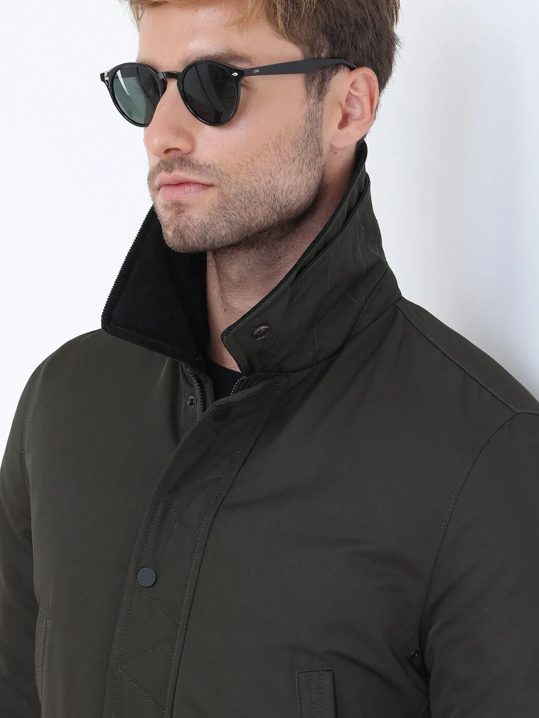 Khaki Weaving Coat - 4