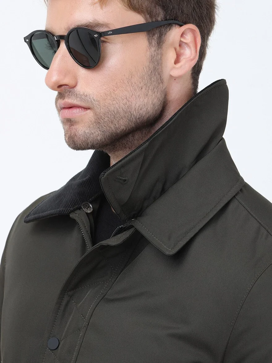 Khaki Weaving Coat - 6