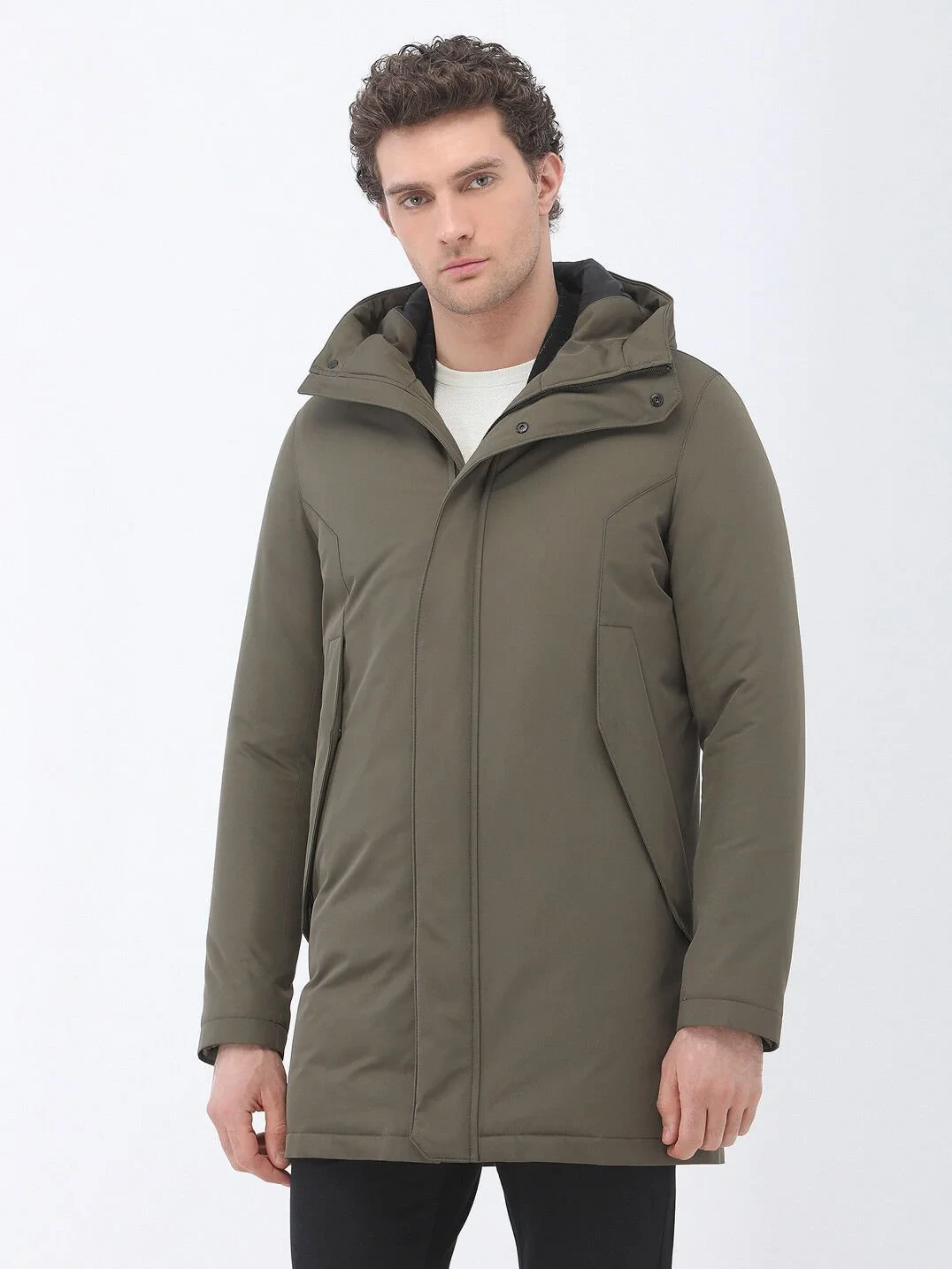 Khaki Weaving Coat - 1