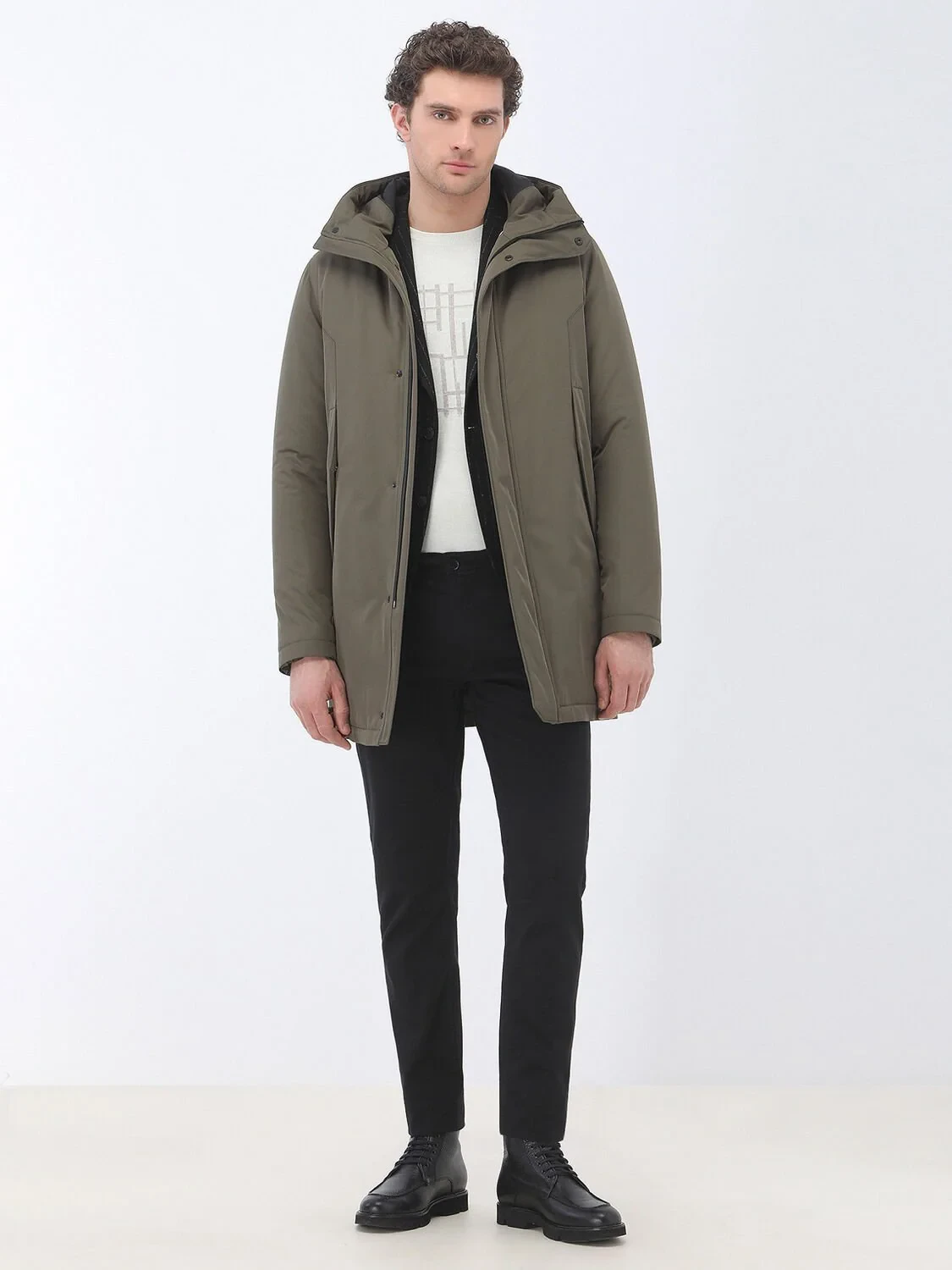 Khaki Weaving Coat - 3