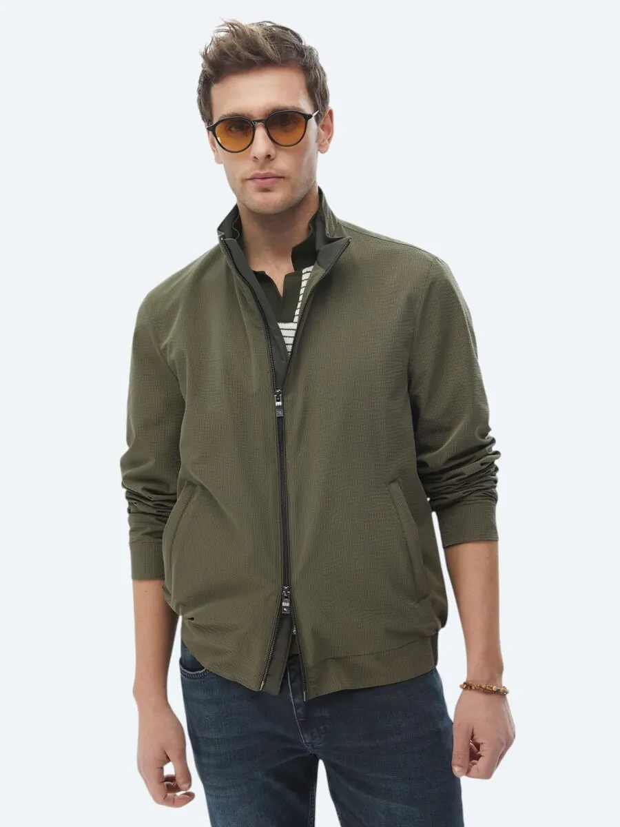 Khaki Weaving Coat - 2