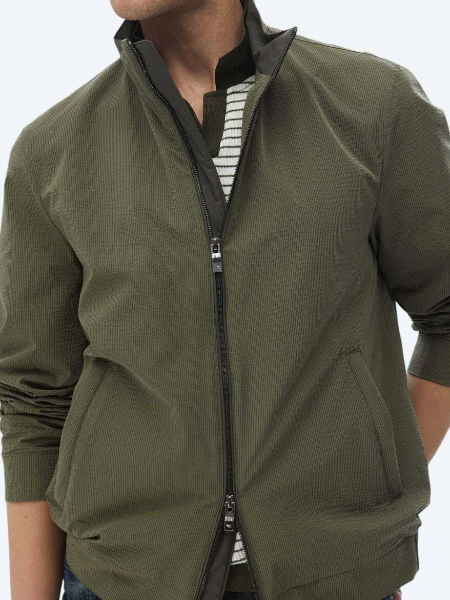 Khaki Weaving Coat - 3