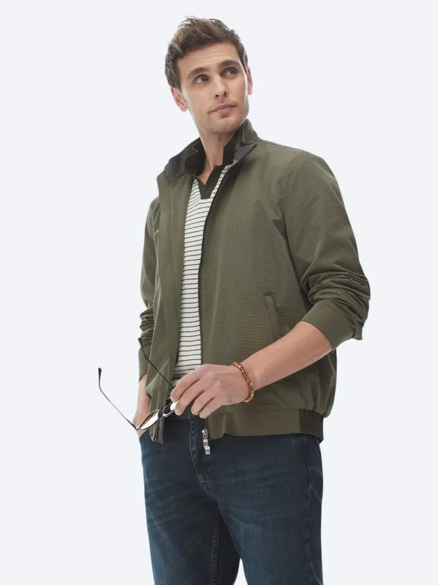 Khaki Weaving Coat - 4