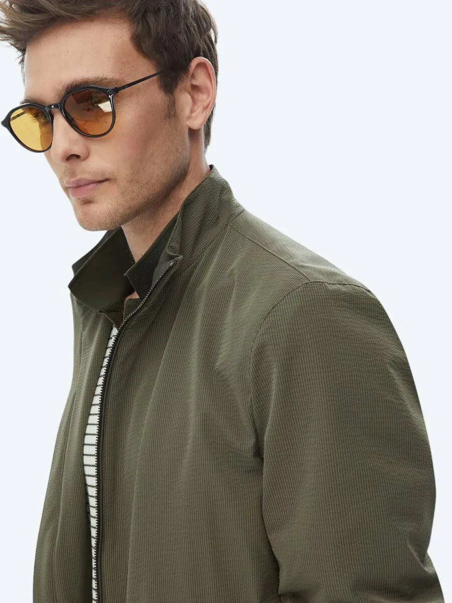 Khaki Weaving Coat - 6