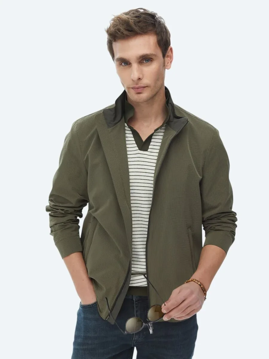 Khaki Weaving Coat - 8