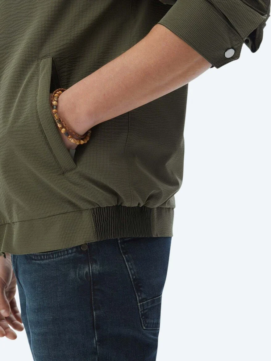 Khaki Weaving Coat - 11