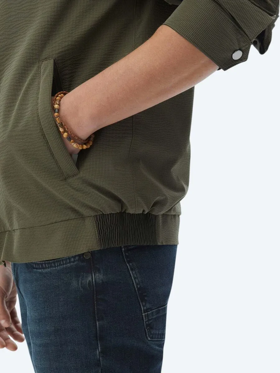 Khaki Weaving Coat - 11