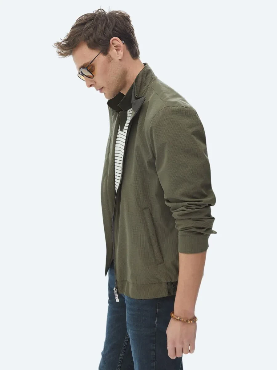 Khaki Weaving Coat - 12