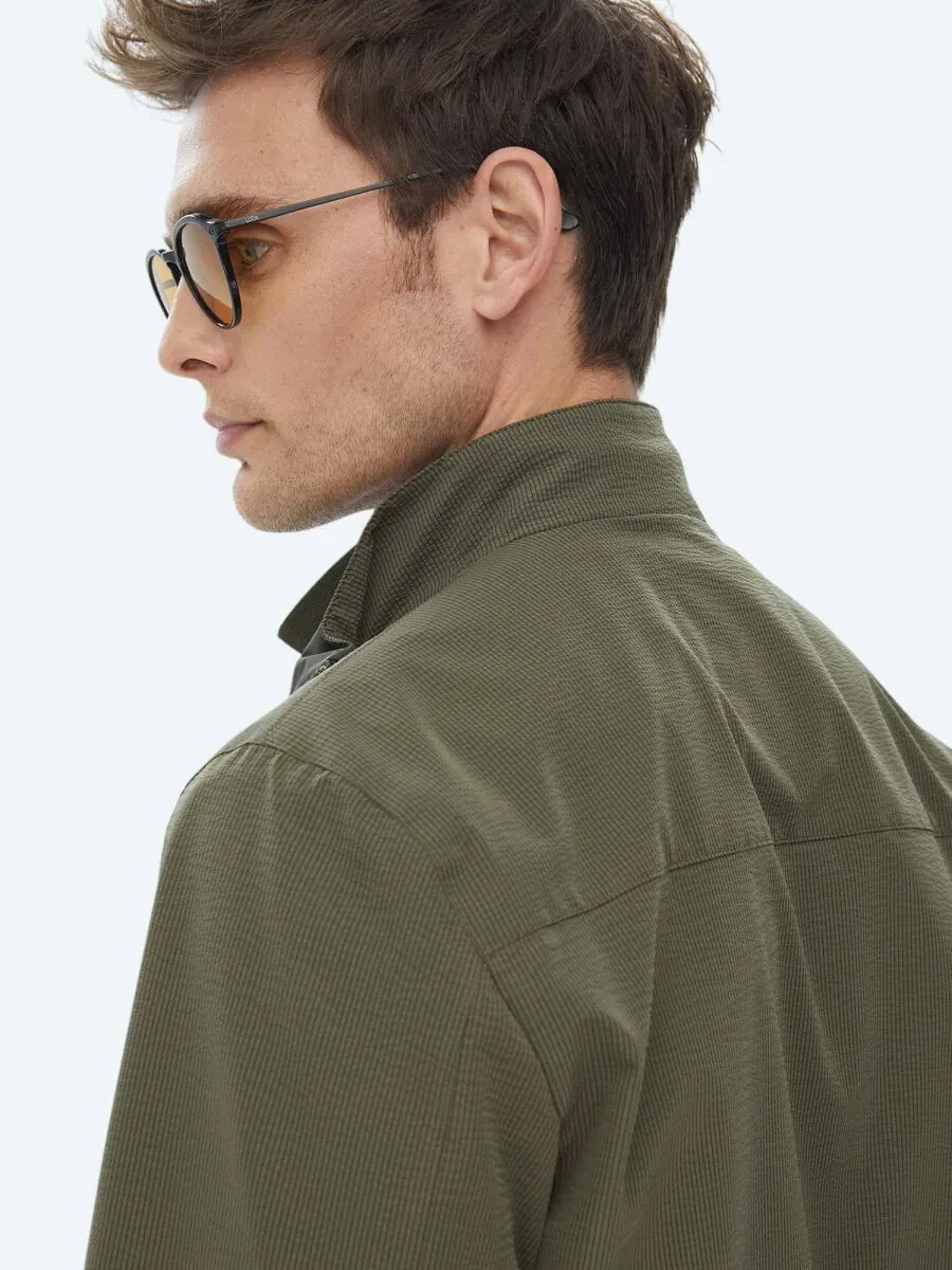 Khaki Weaving Coat - 14