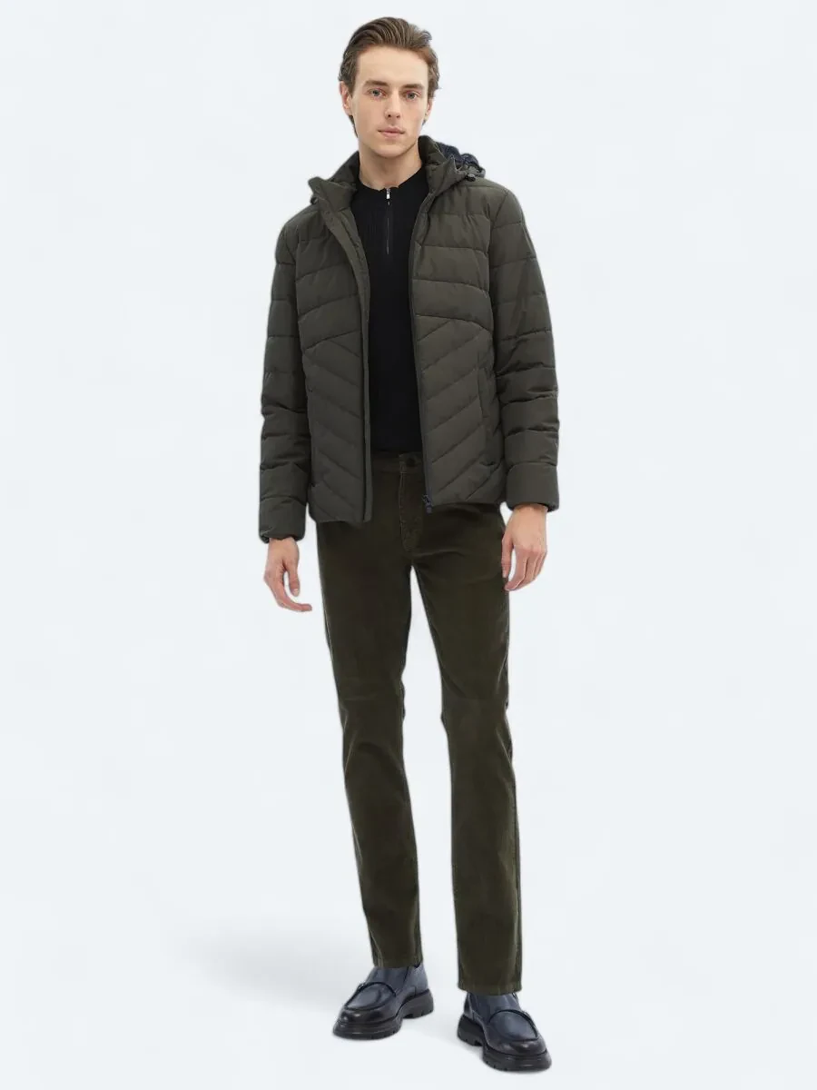 Khaki Weaving Coat - 2