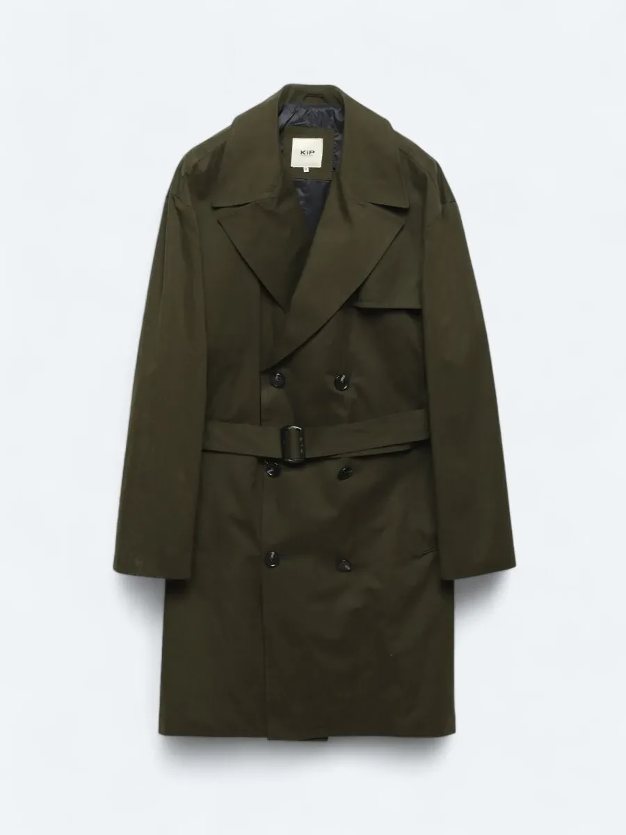 Khaki Weaving Rain Coat - 7