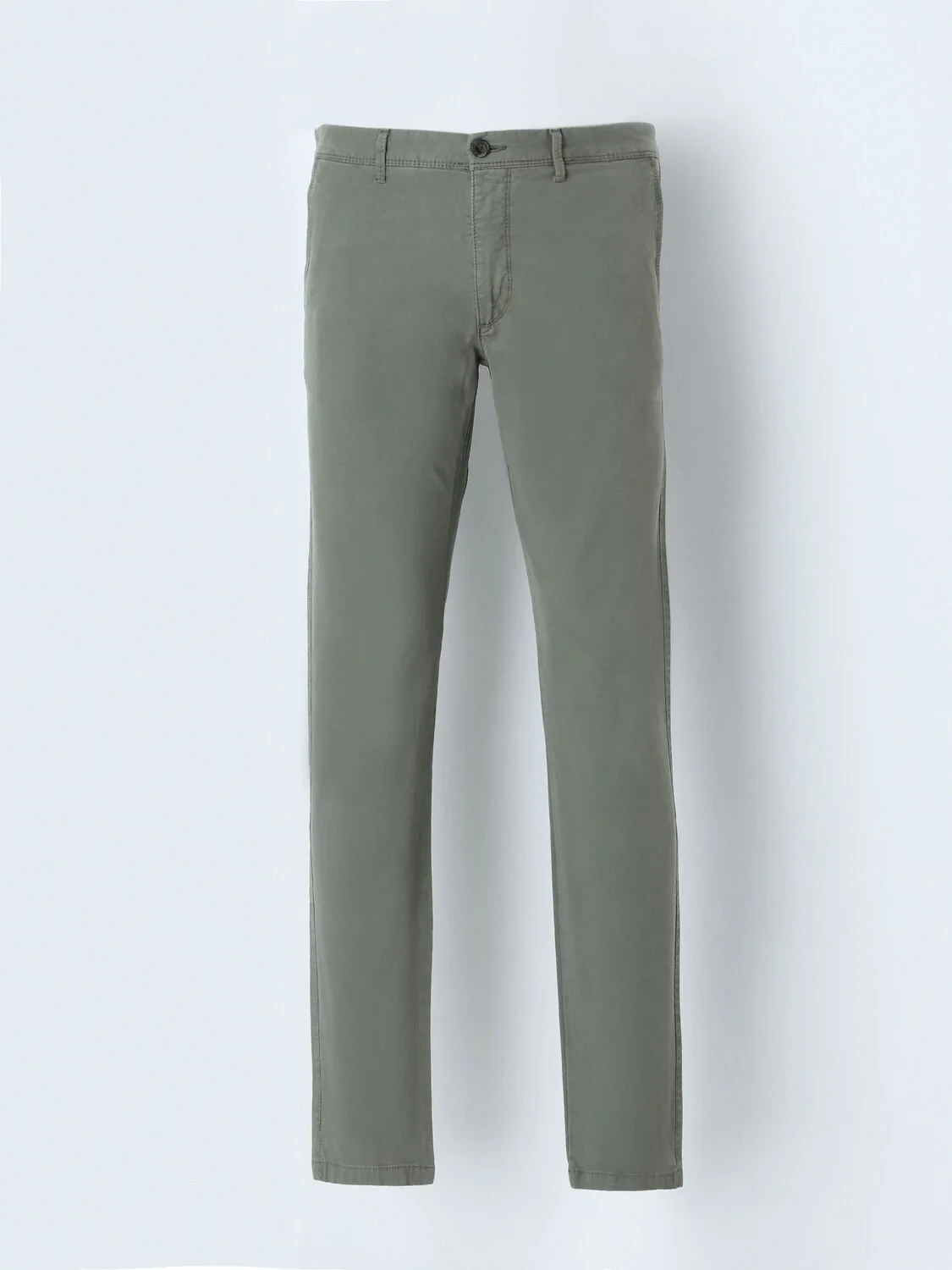 Khaki Weaving Slim Fit Casual Trousers - 1