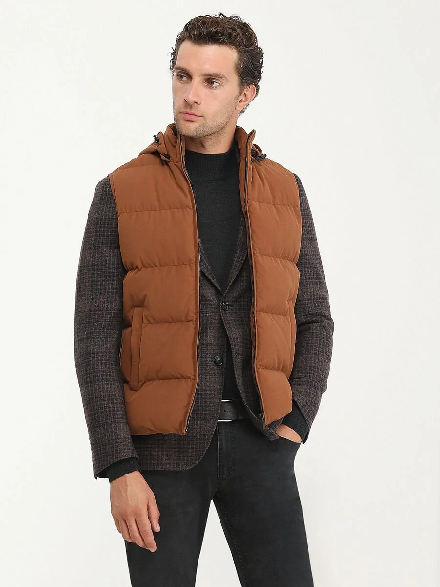 Kiremit Kareli Modern Fit Yün Karışımlı Ceket - 2