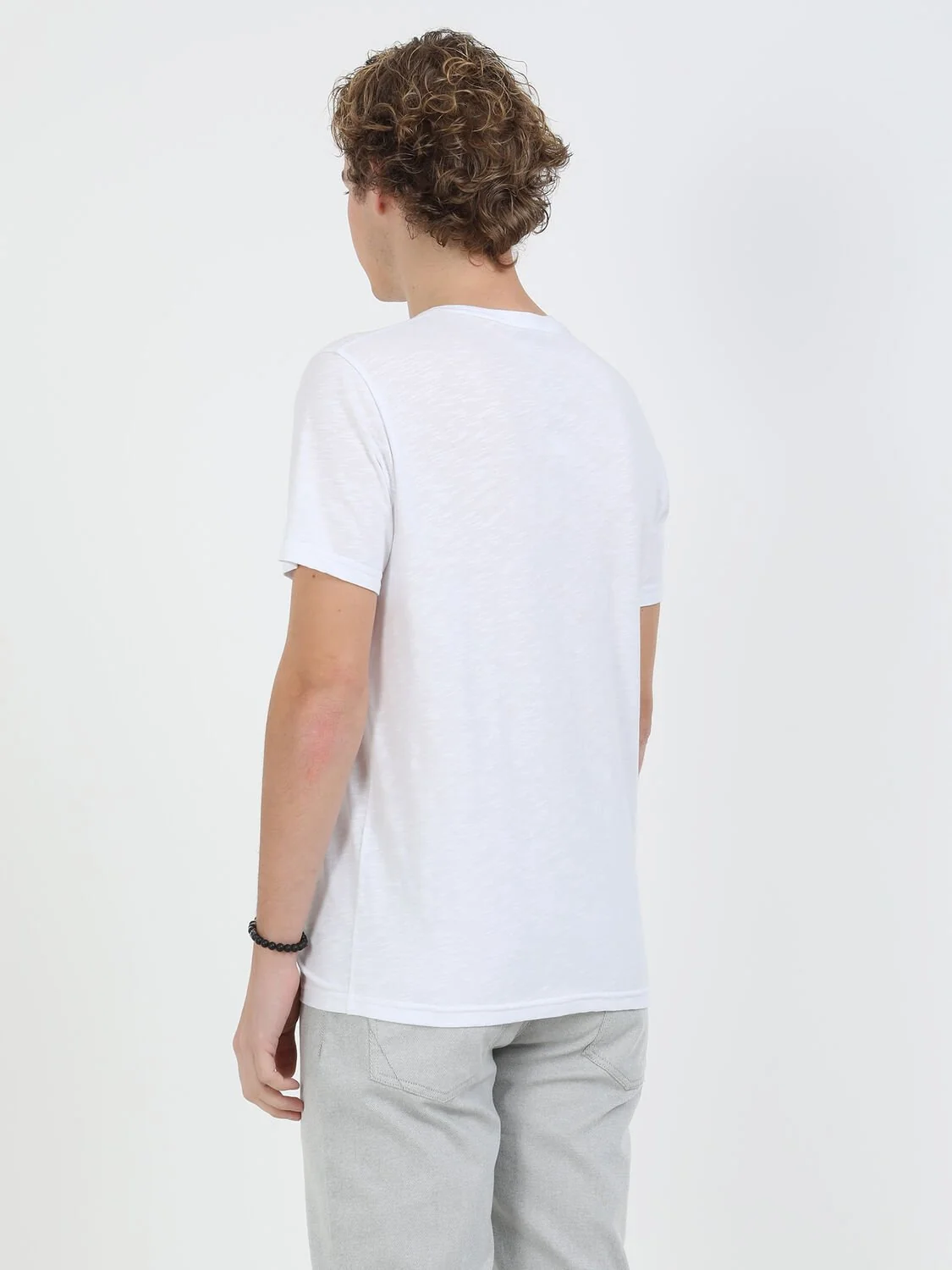 Kırmızı Baskılı Bisiklet Yaka %100 Pamuk T-Shirt - 4