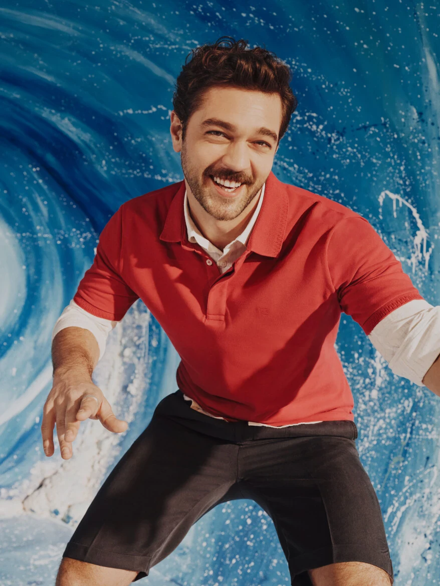 Kırmızı Düz Polo Yaka %100 Pamuk T-Shirt - 1
