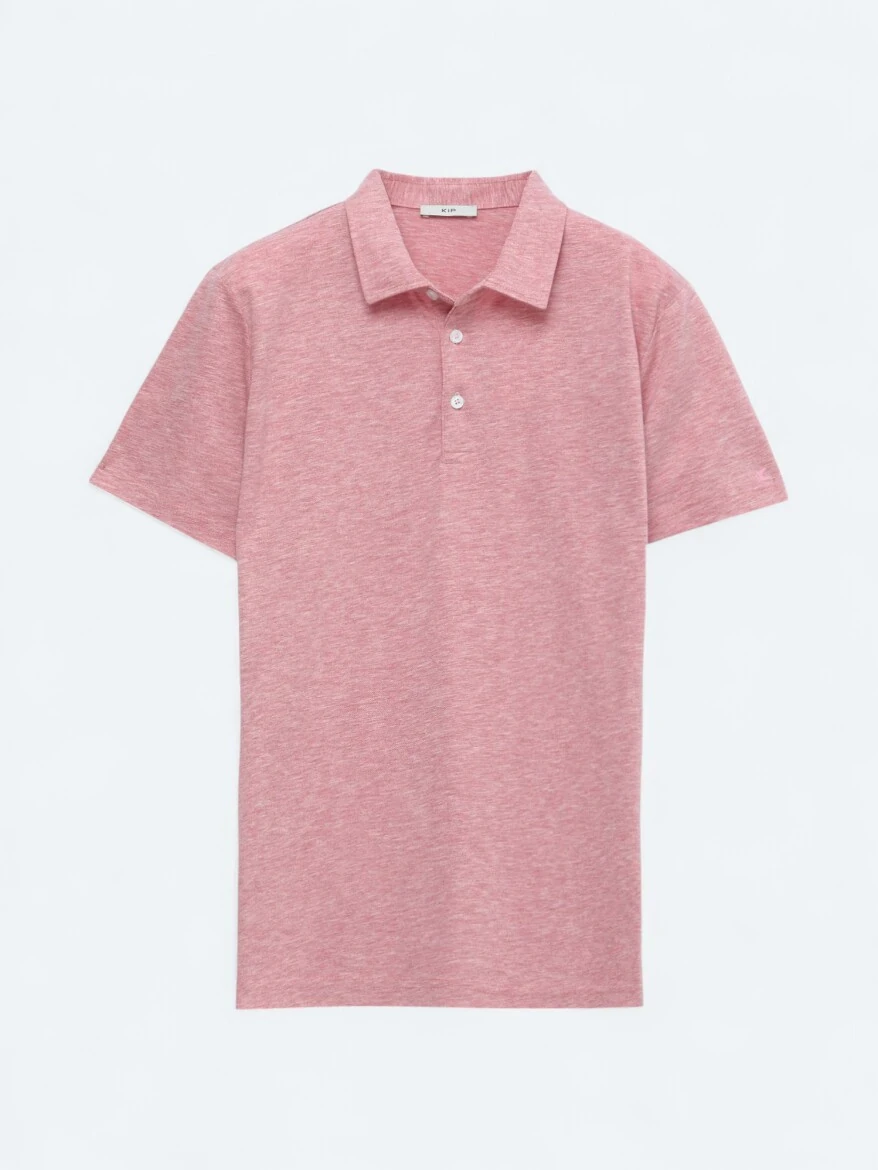 Kırmızı Polo Yaka Pamuk Karışımlı T-Shirt 