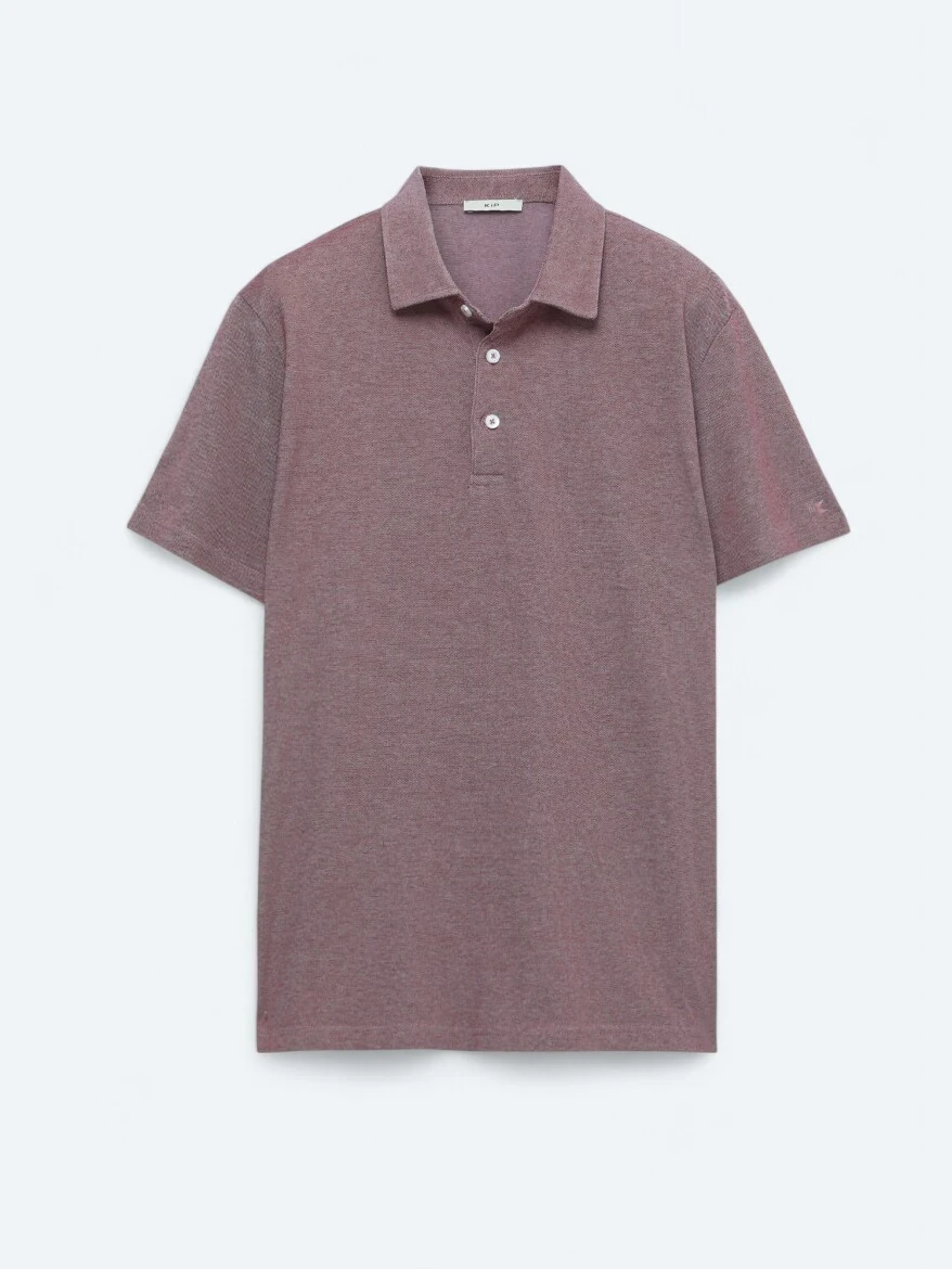 Kırmızı Polo Yaka Pamuk Karışımlı T-Shirt 