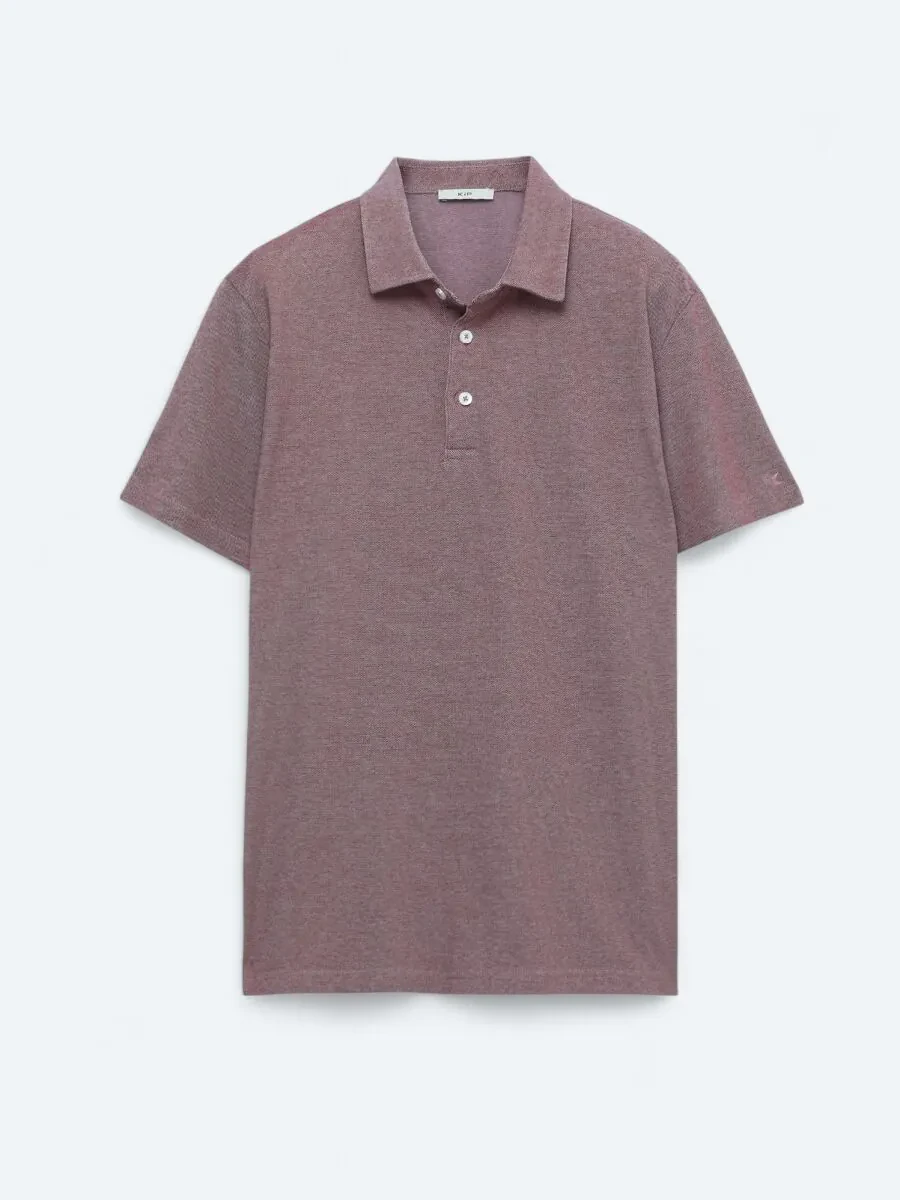 Kırmızı Polo Yaka Pamuk Karışımlı T-Shirt - 1