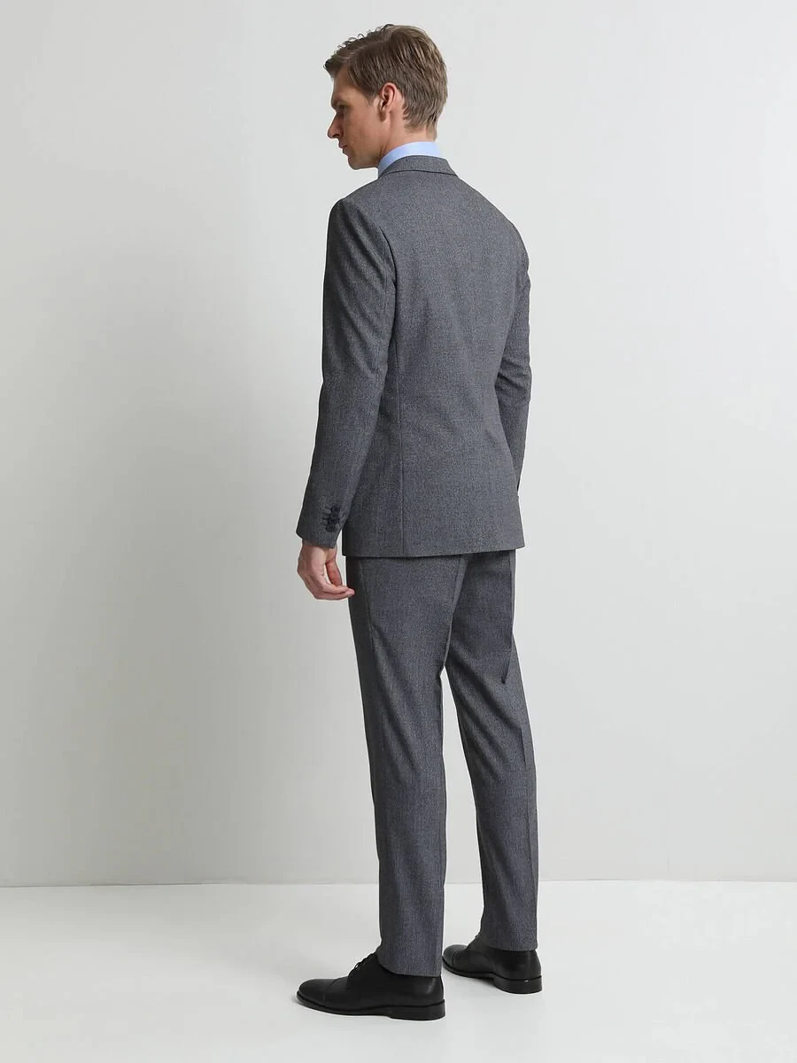 Koyu Mavi Mikro Modern Fit Takım Elbise - 4