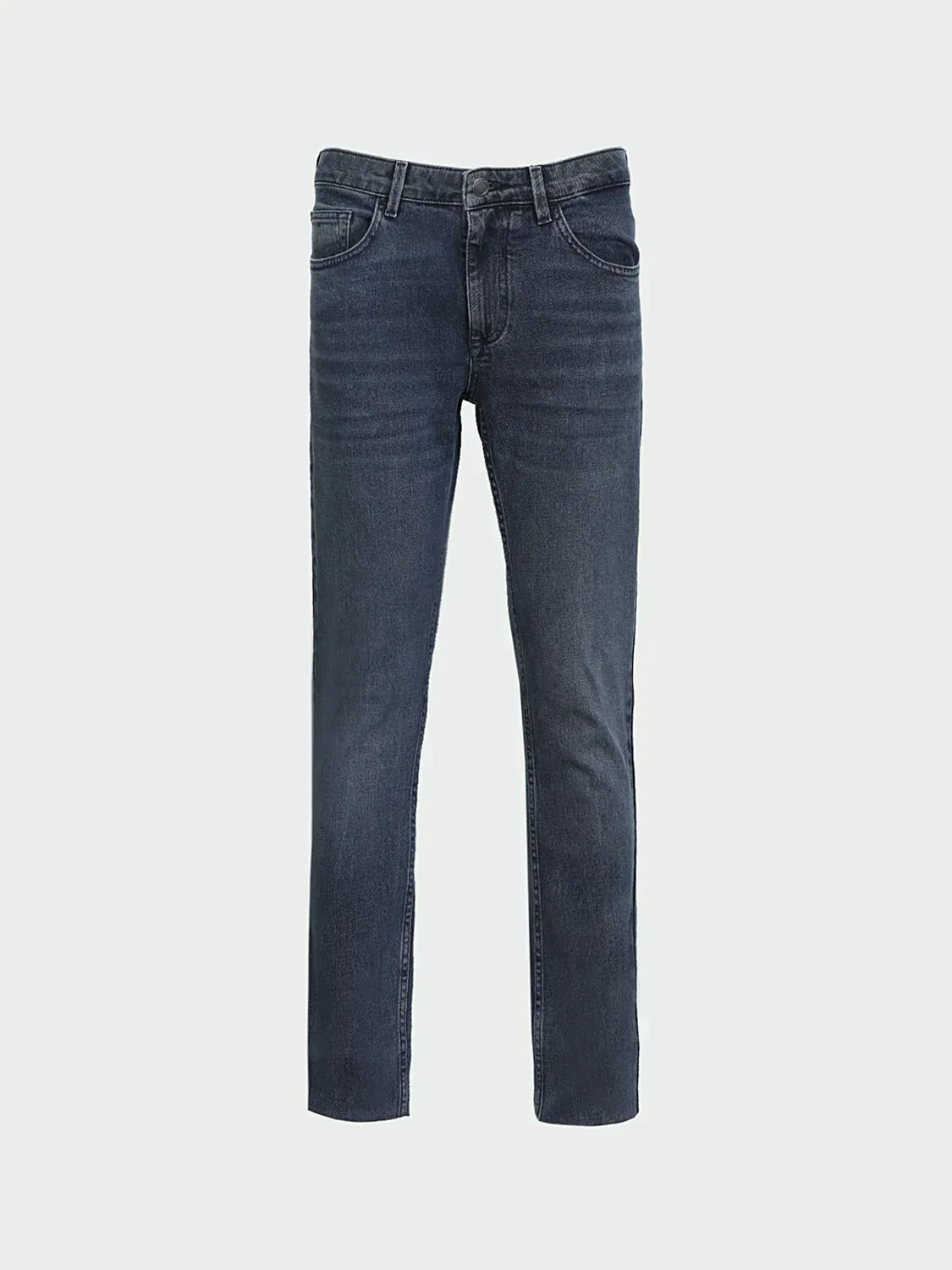 Koyu Mavi Slim Fit Denim Pamuk Karışımlı Pantolon - 5