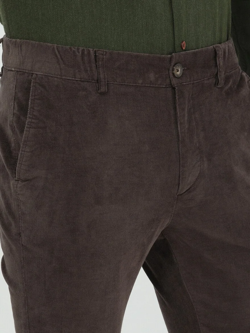 Koyu Vizon Dokuma Jogging Fit Casual Pamuk Karışımlı Pantolon - 3