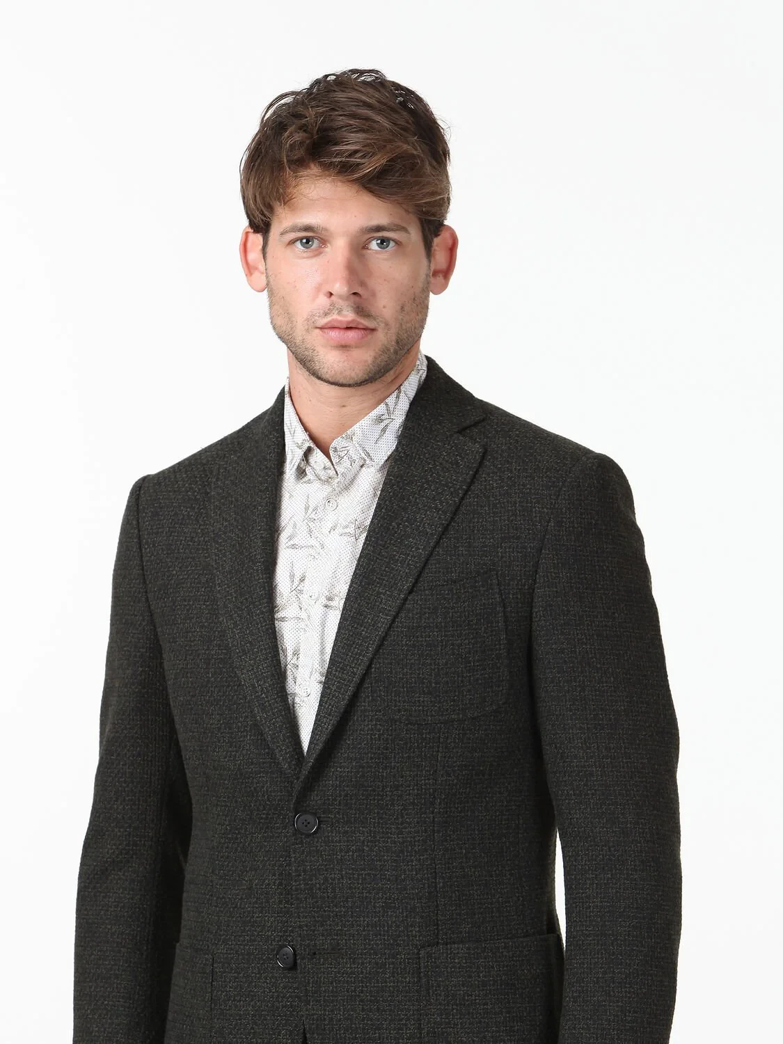 Koyu Yeşil Mikro Modern Fit Pamuk Karışımlı Ceket - 3