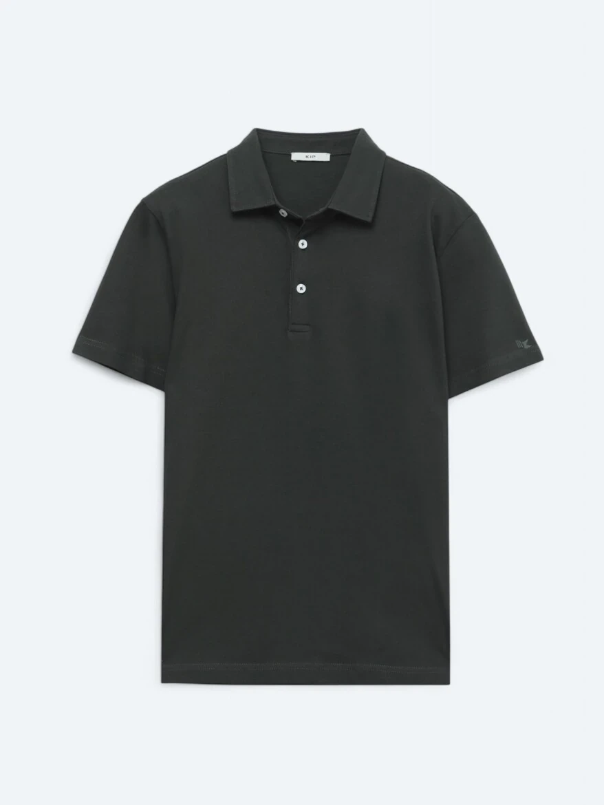 Koyu Yeşil Polo Yaka Pamuk Karışımlı T-Shirt 