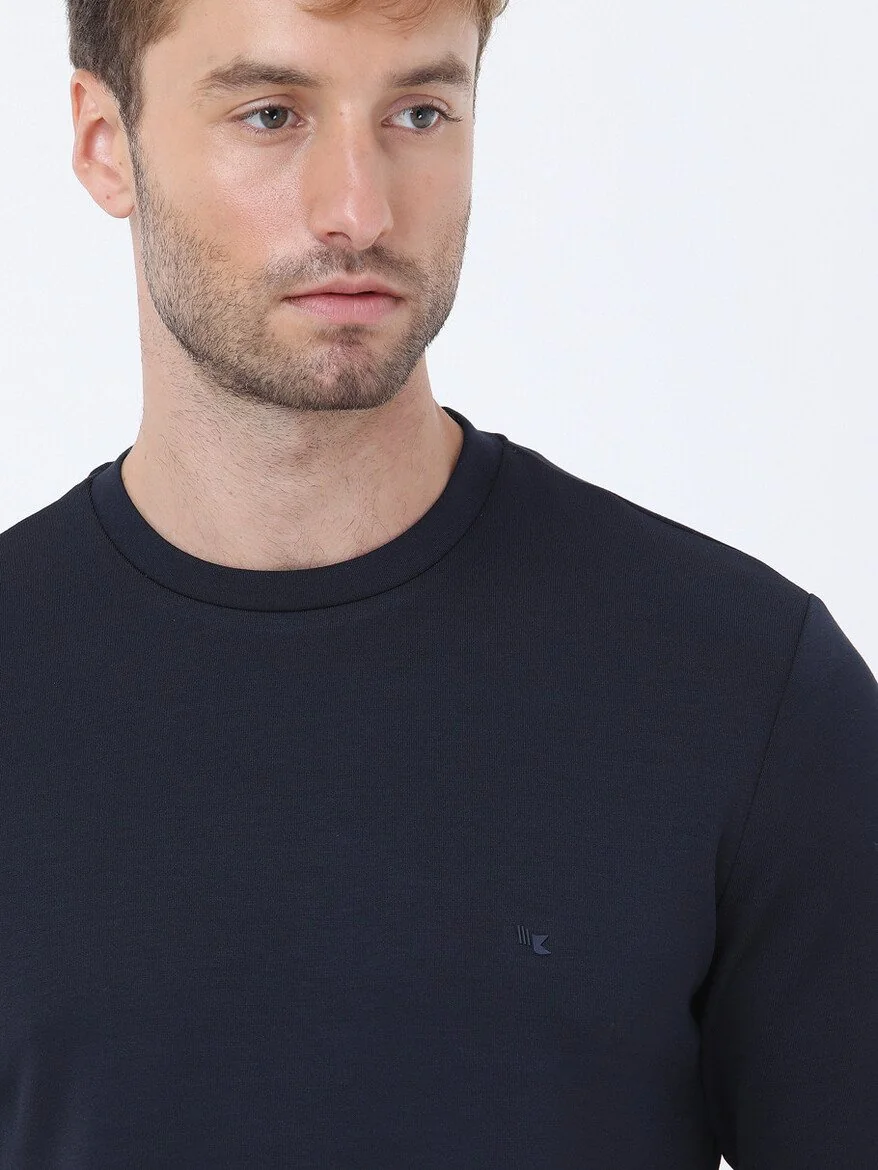 Lacivert Bisiklet Yaka Sweatshırt - 3