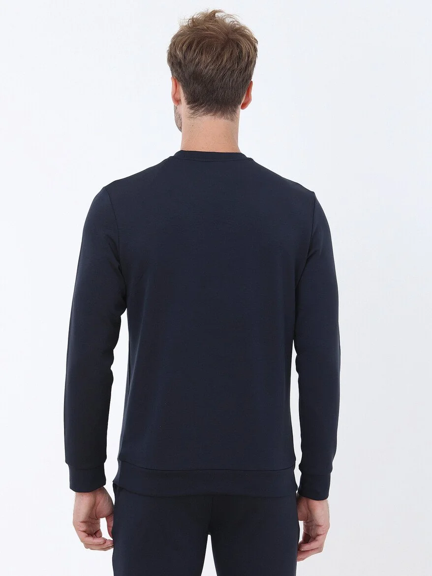 Lacivert Bisiklet Yaka Sweatshırt - 4