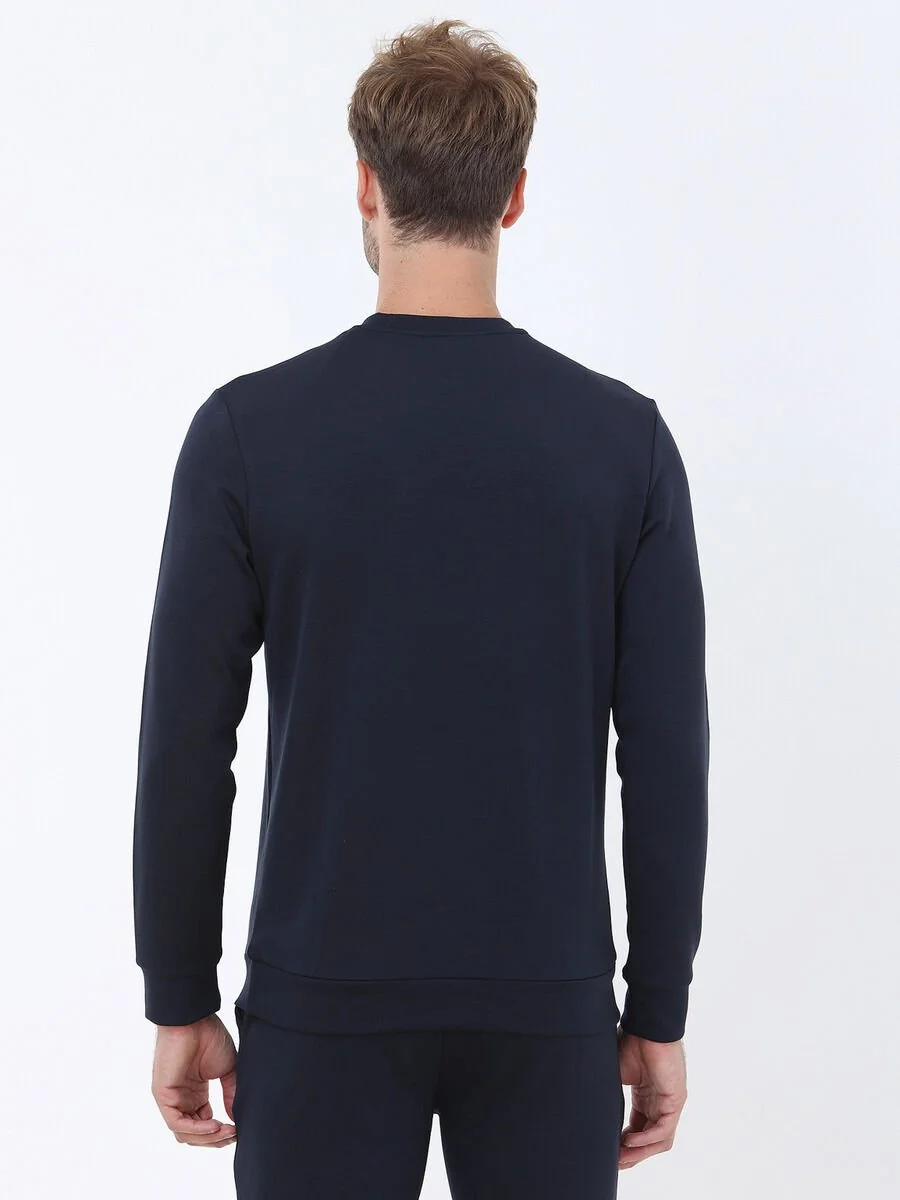 Lacivert Bisiklet Yaka Sweatshırt - 4