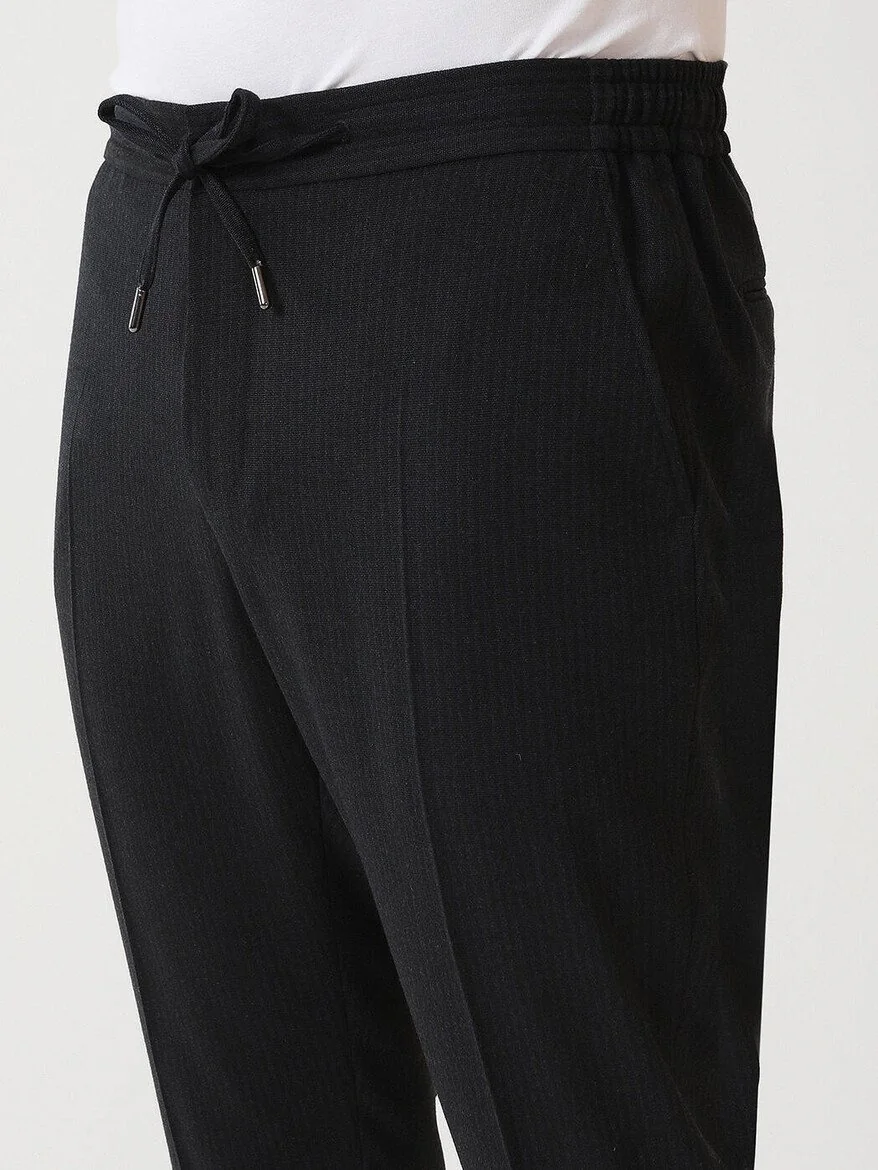 Lacivert Çizgili Modern Fit Takım Elbise - 5