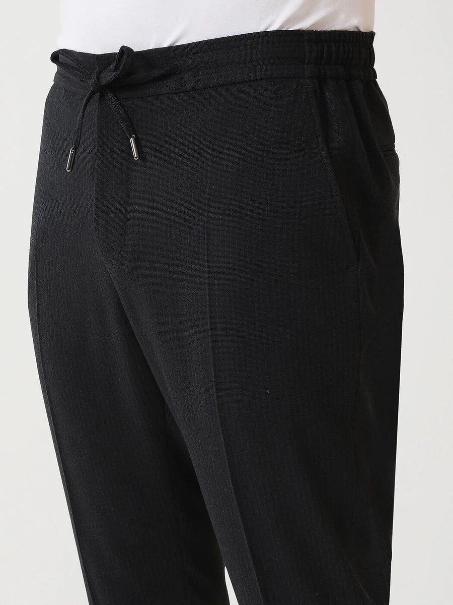Lacivert Çizgili Modern Fit Takım Elbise - 5