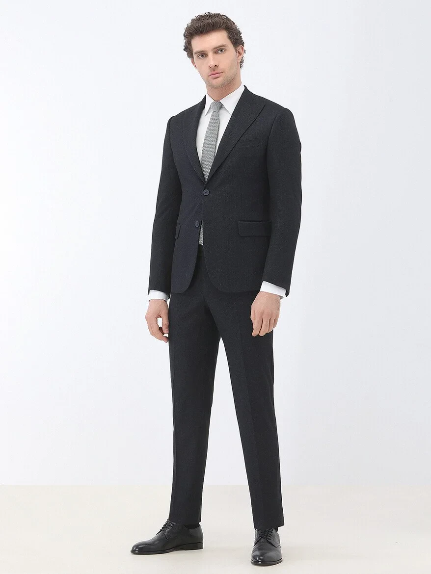 Lacivert Çizgili Modern Fit Takım Elbise - 2