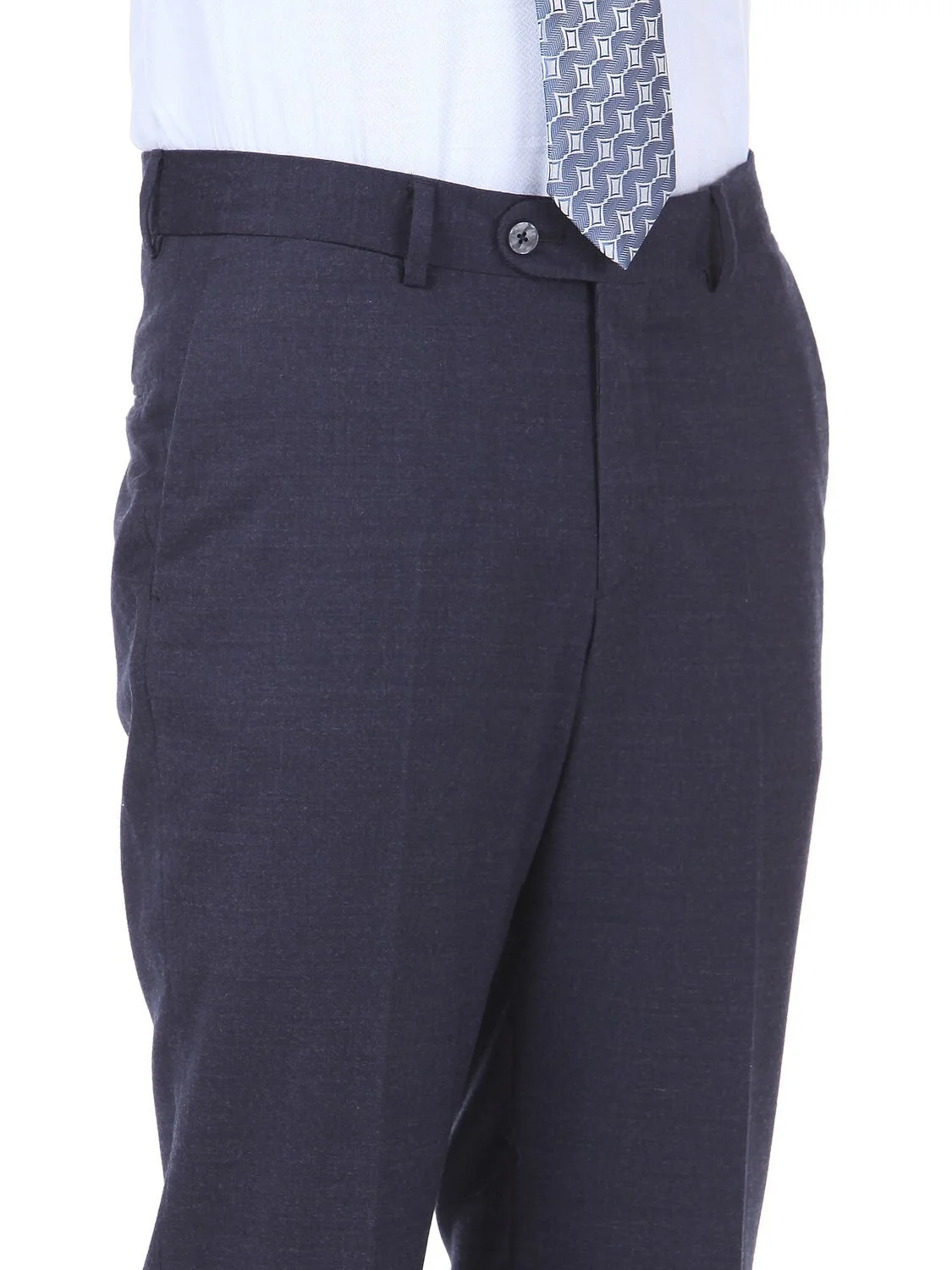 Lacivert Desenli Dokuma Slim Fit Klasik Pantolon - 3