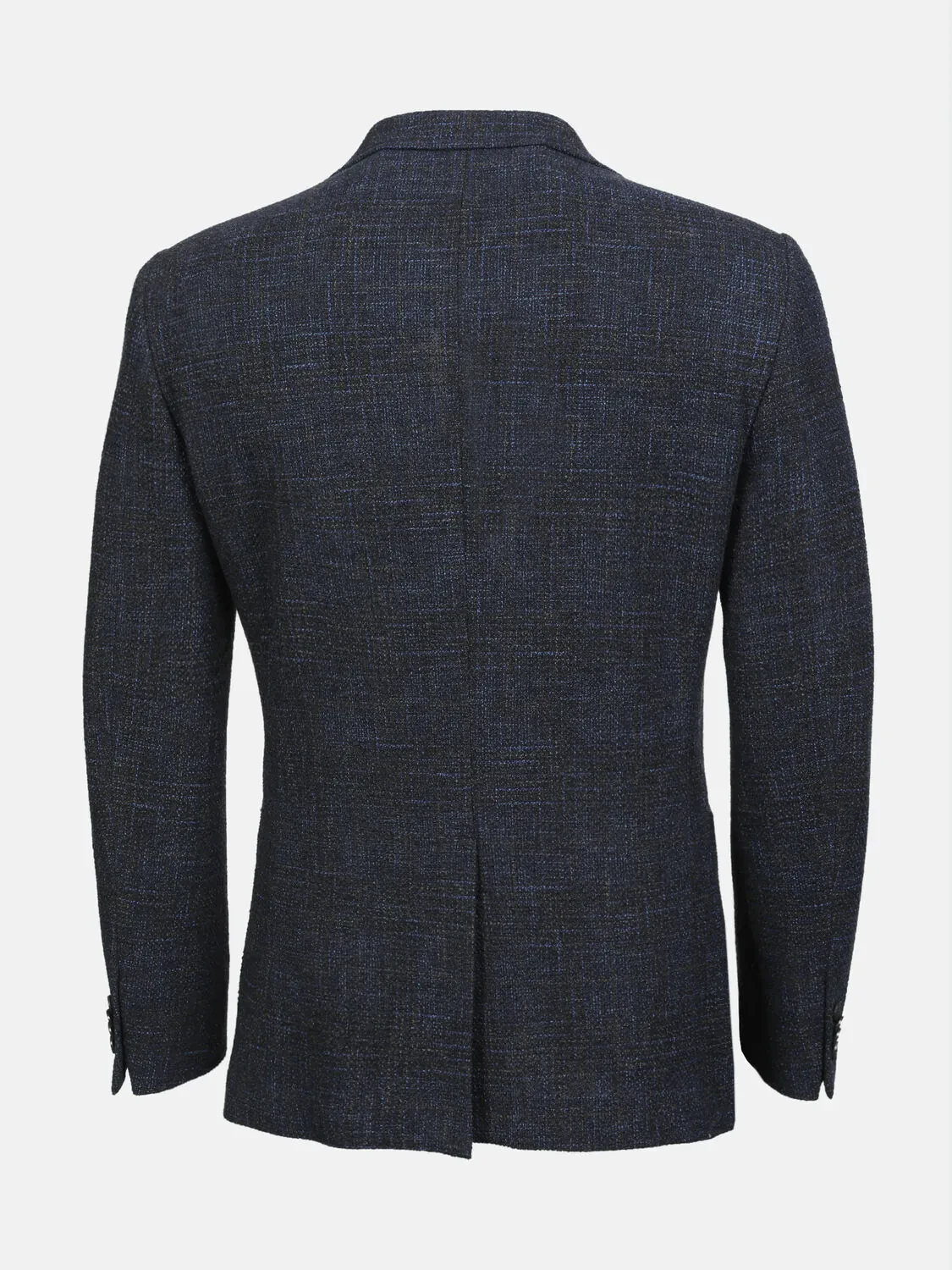 Lacivert Desenli Modern Fit Yün Karışımlı Ceket - 7
